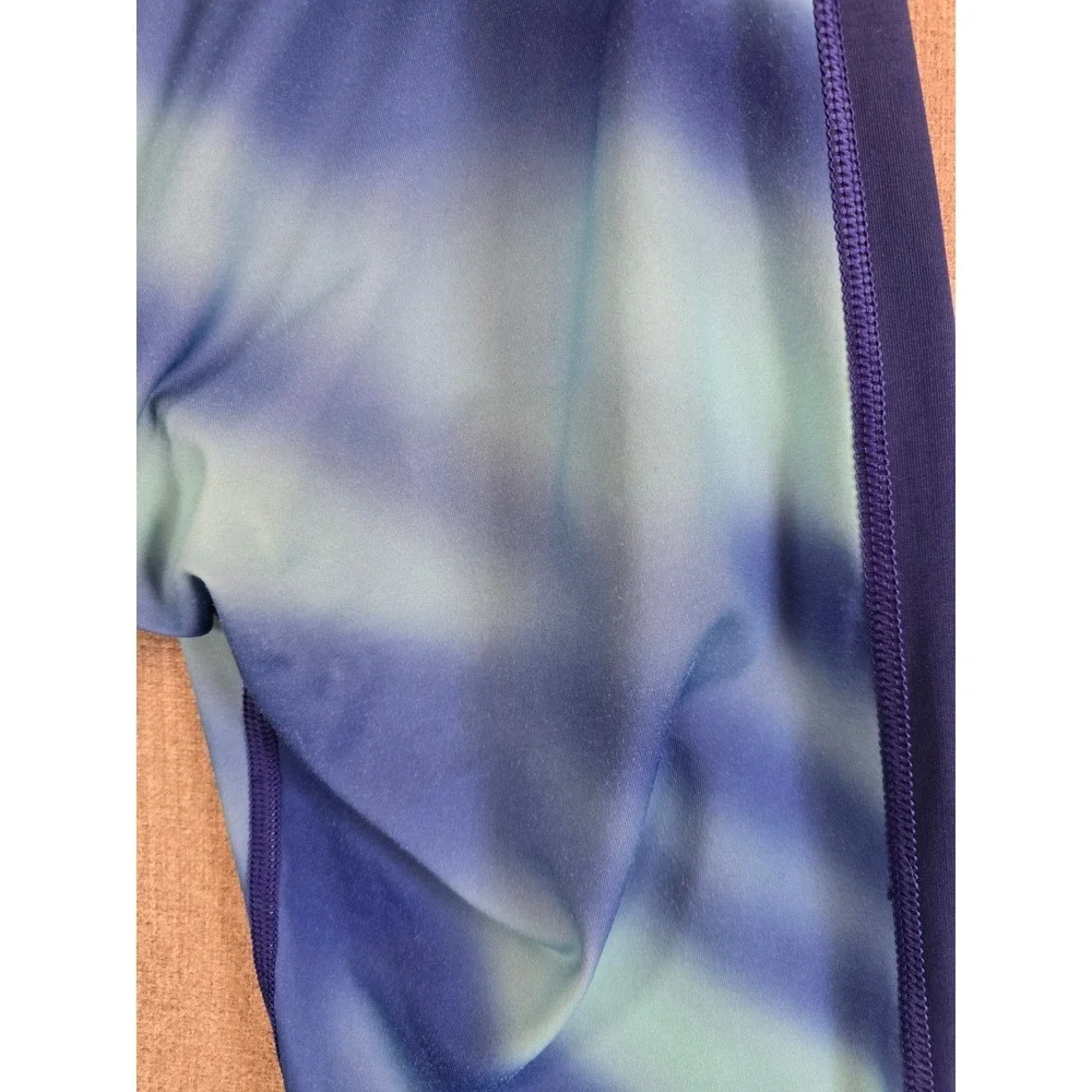 Kyodan Womens Blue Teal Ombre Capri Leggings Size L Activewear Yoga Pants